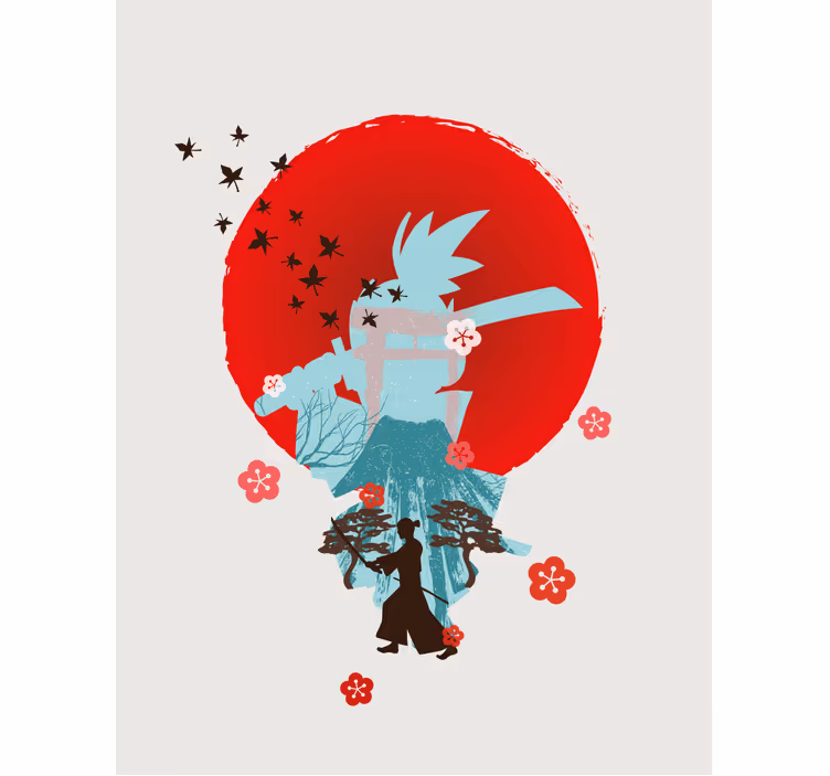 Samurai silhouette superhero blind - TenStickers