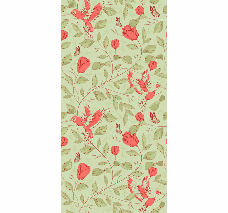 Hummingbirds and blooms flowers and plant blind - TenStickers