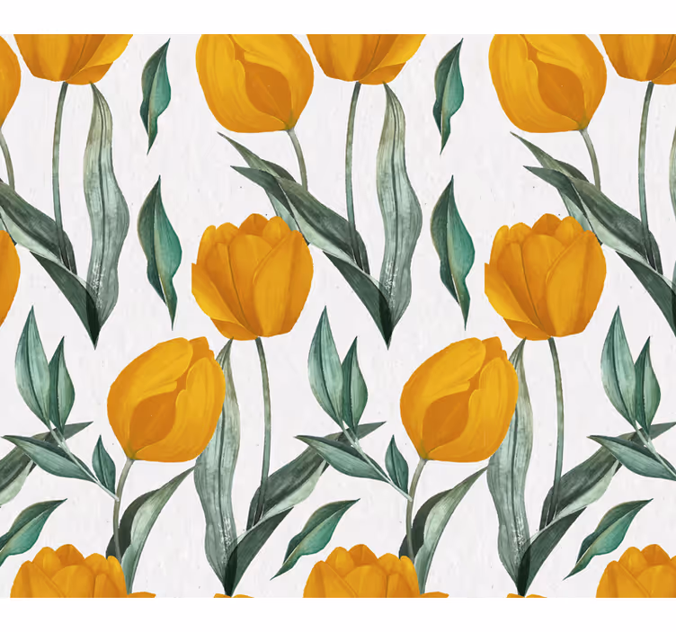 Yellow Tulip Blooms flowers and plant blind - TenStickers