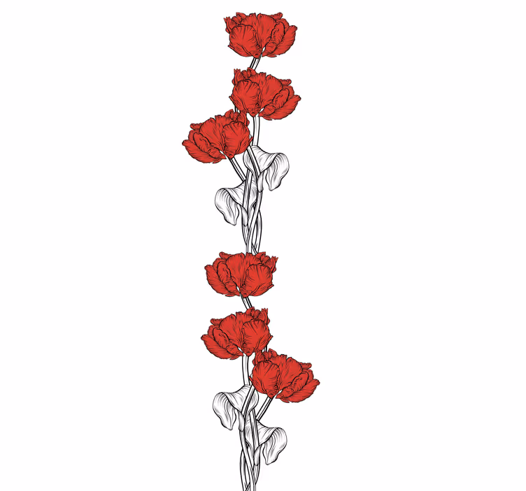 Elegant red blooms flowers and plant blind - TenStickers