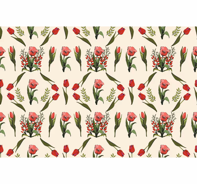 Elegant beige arrangement flower blind - TenStickers