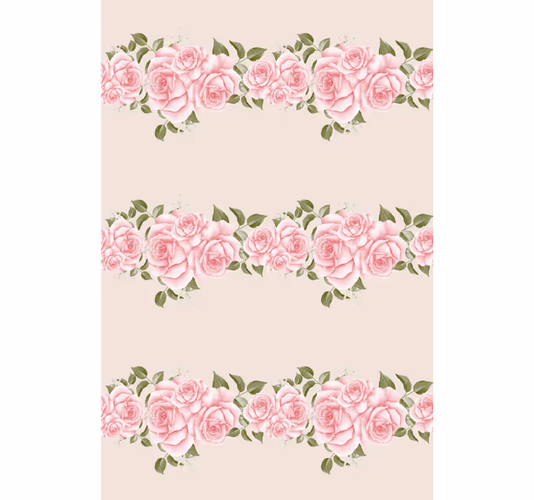 Beautiful Pink Roses flowers and plant blind - TenStickers