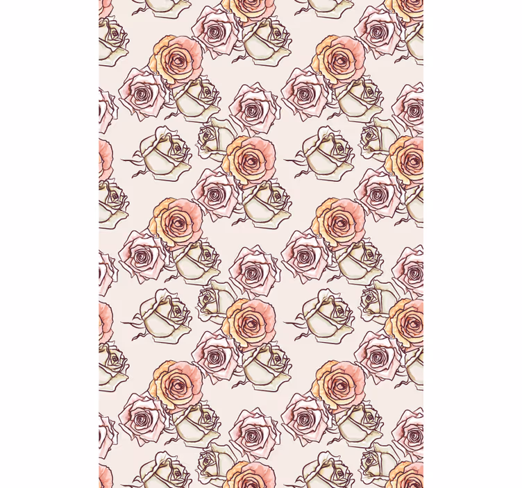 Rose Illustration Pattern flowers and plant blind - TenStickers