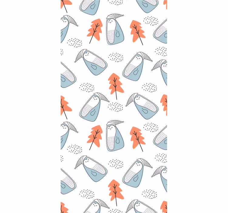 Pinguins with hats scandinavian blind - TenStickers