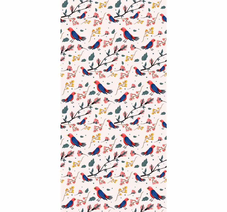 Vibrant Bird Patterns flowers and plant blind - TenStickers