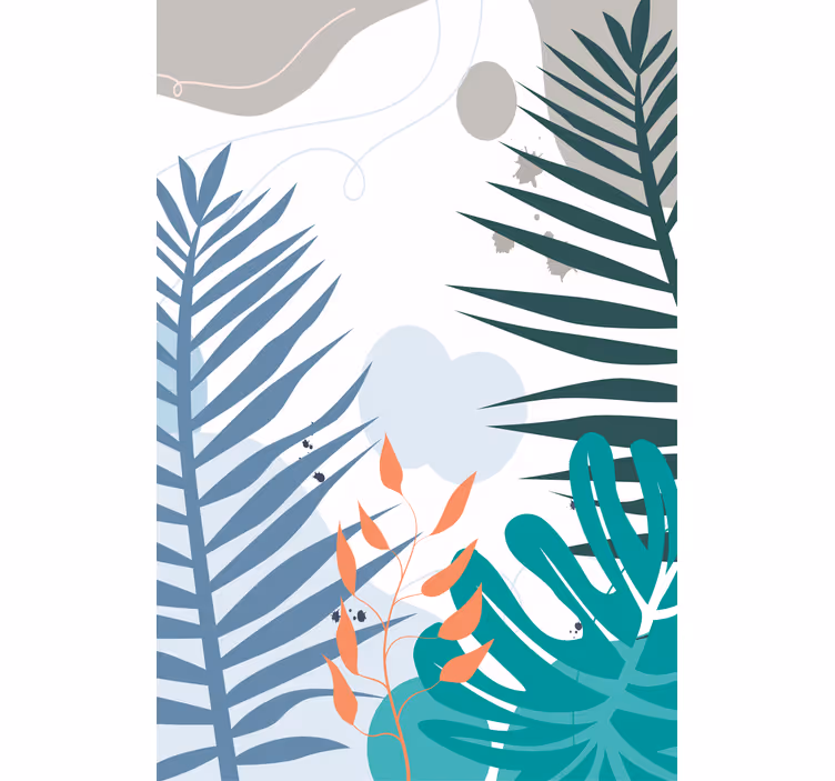 Tropical big leaves flowers and plant blind - TenStickers