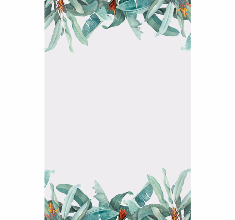 Tropical Leaf Border flowers and plant blind - TenStickers