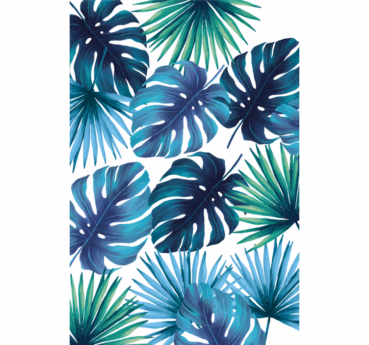 Blue tropical leaves master bedroom blind - TenStickers