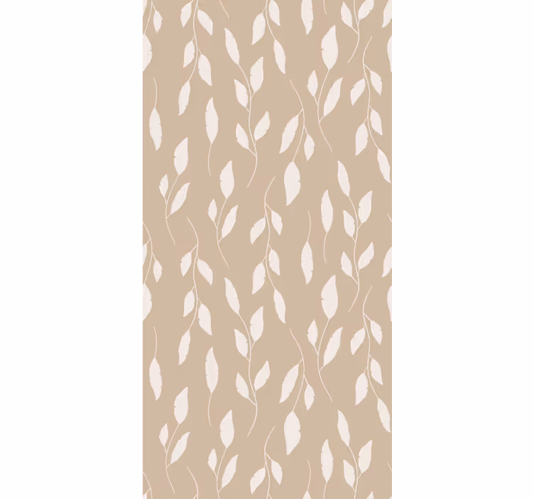 Delicate beige leaf pattern flowers and plant blind - TenStickers