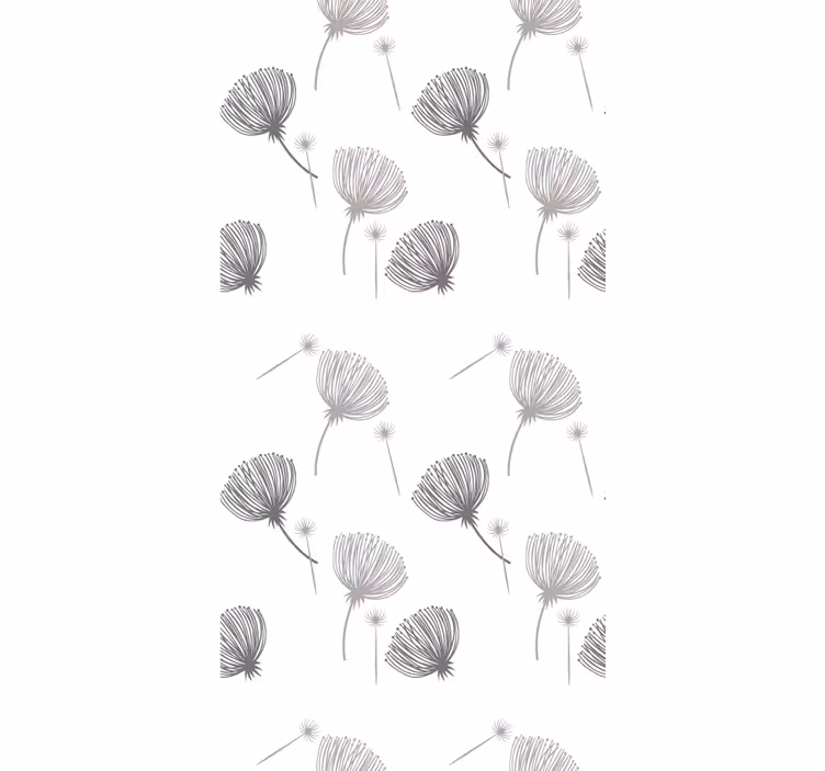 Soft grey pattern flowers and plant blind - TenStickers
