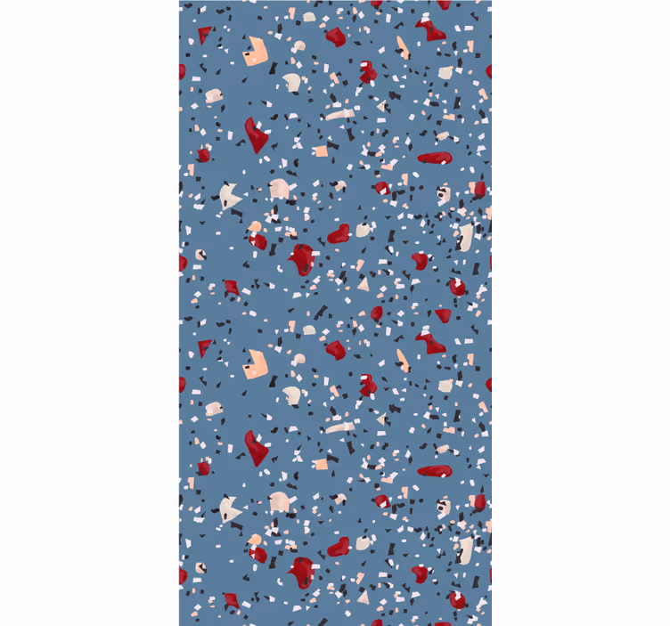 Blue geometric terrazzo texture and pattern blind - TenStickers