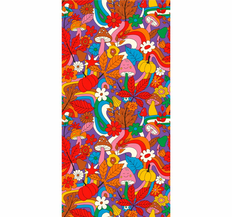Colorful Mushroom Fantasy funky roller blind - TenStickers