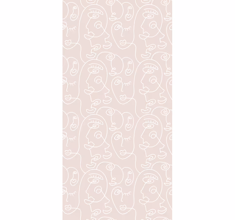 Abstract Line Faces Blind painting - TenStickers