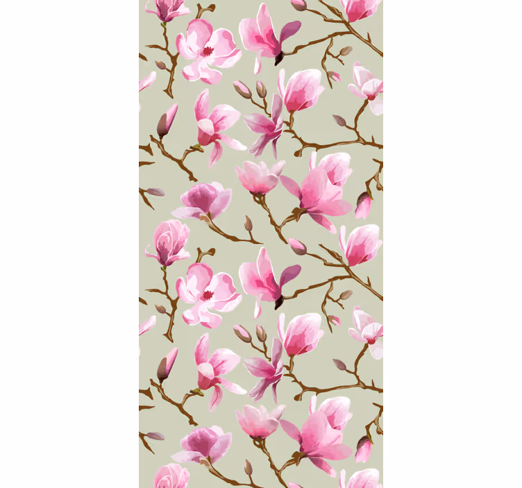Pink mangolia bloom kitchen blind - TenStickers
