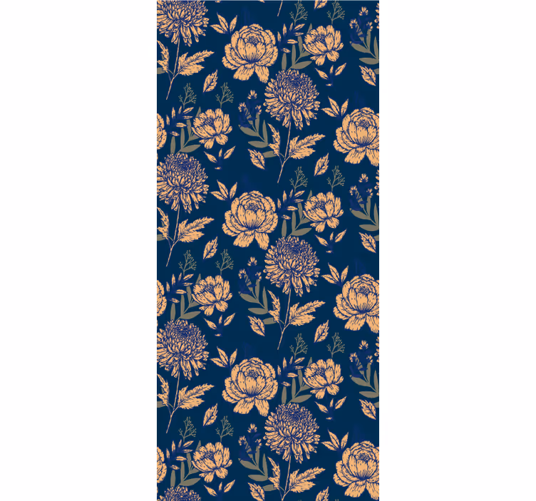 Navy elegant pattern flower blind - TenStickers