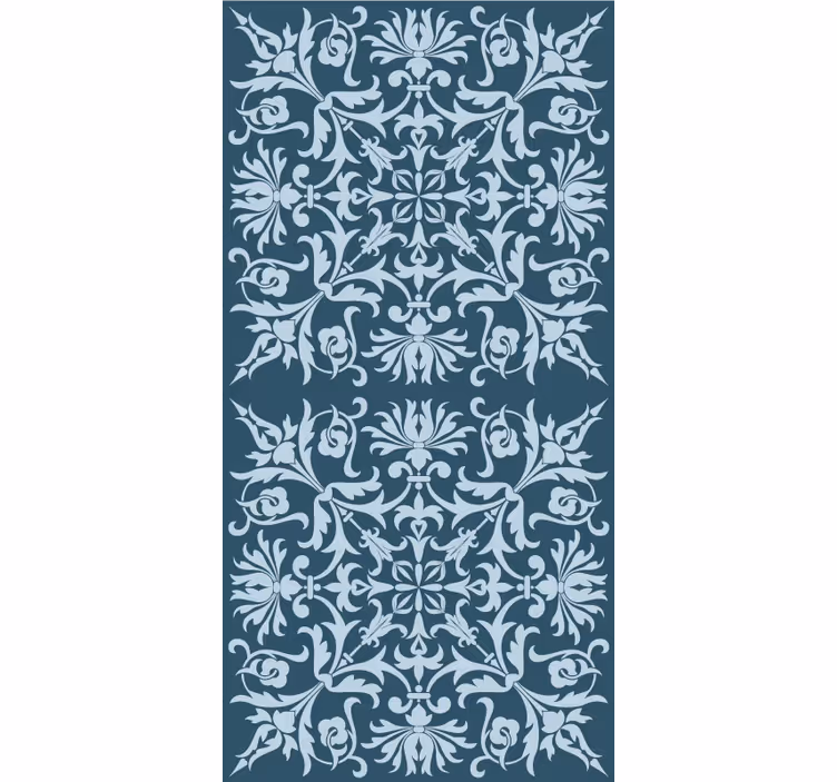 French Provincial blue pattern flowers and plant blind - TenStickers