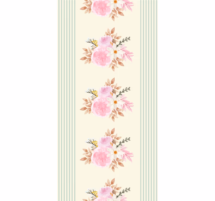 French Provincial striped pattern flowers and plant blind - TenStickers