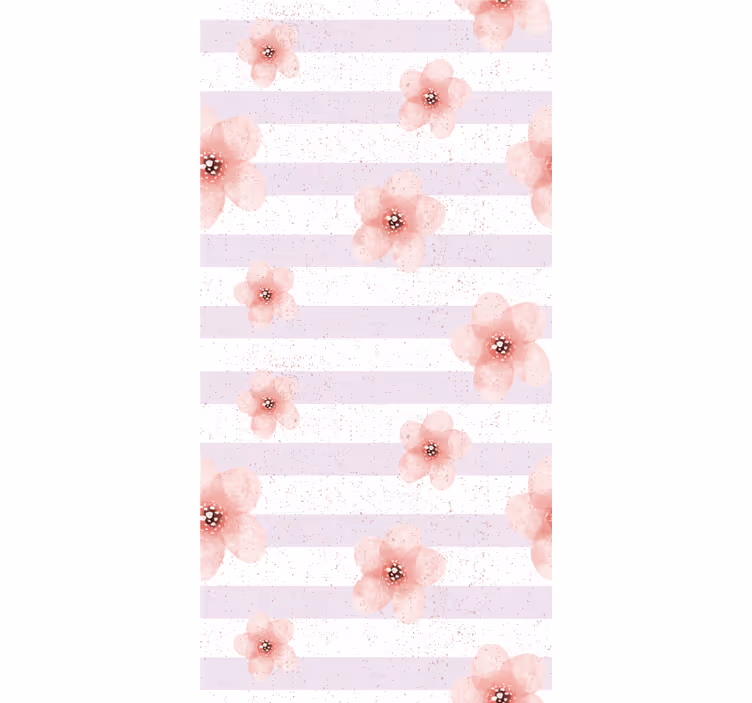 Pink Floral Stripes flowers and plant blind - TenStickers