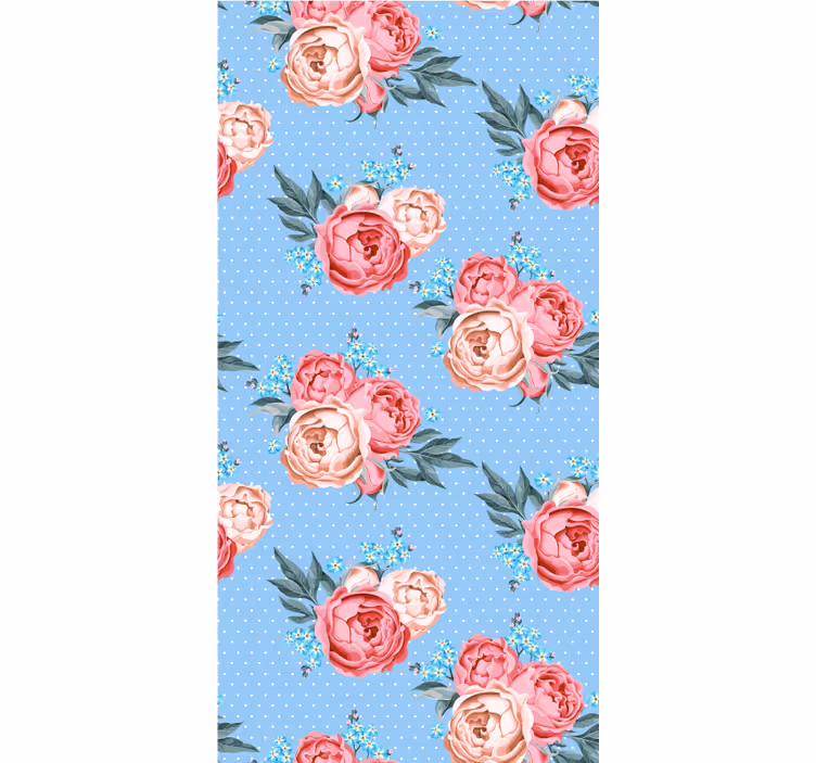 Blue blooming pink roses flower blind - TenStickers