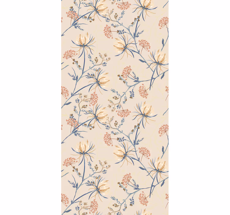 Floral Blossom Beige Pattern flowers and plant blind - TenStickers