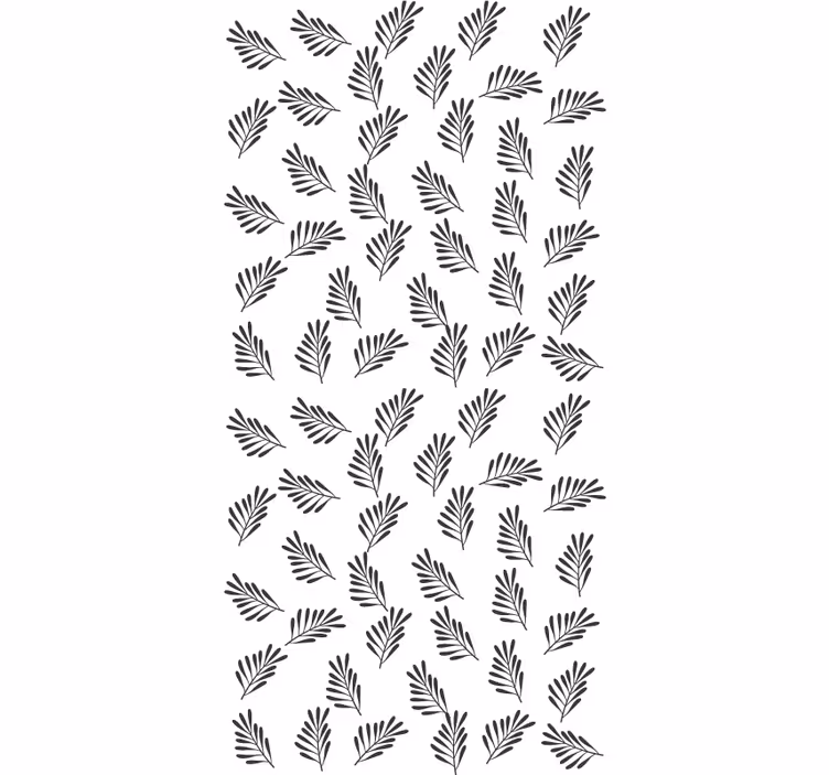 Leafy black and white motif flowers and plant blind - TenStickers
