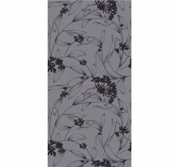 Monochrome Floral Design flowers and plant blind - TenStickers
