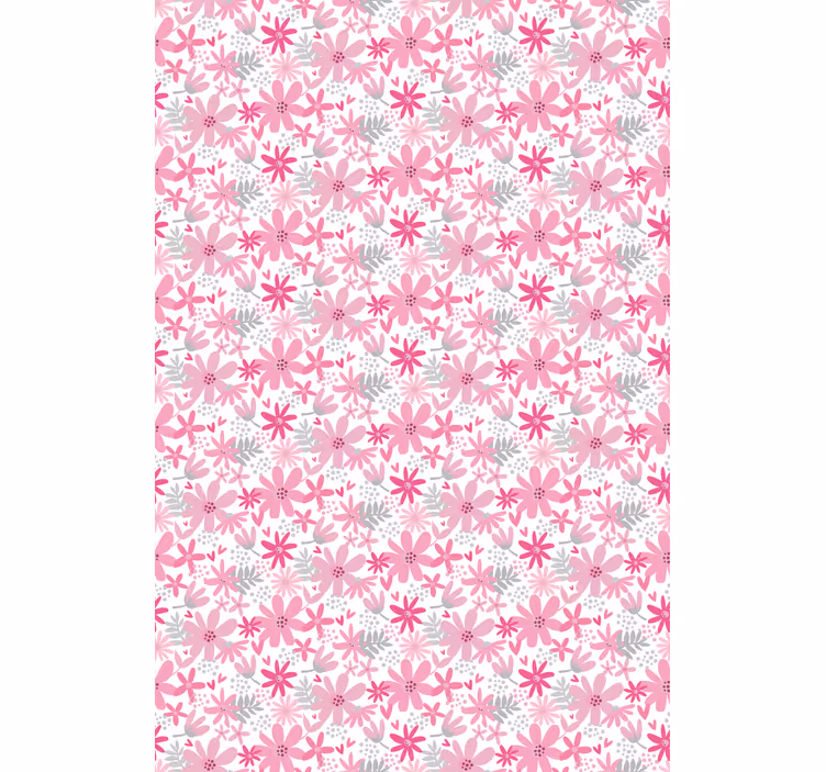 Pink flowers pattern kitchen blind - TenStickers