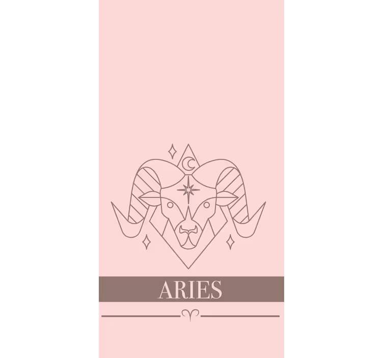 Aries zodiac symbol text roller blind - TenStickers