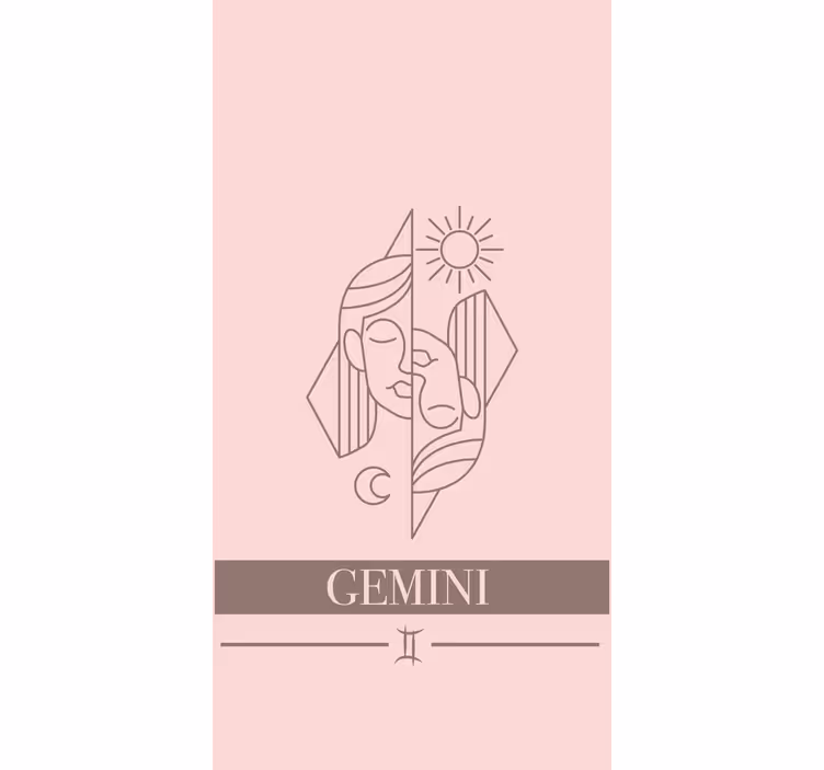 Gemini Zodiac Design text roller blind - TenStickers