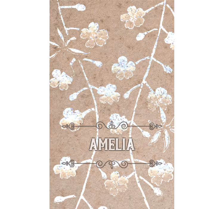 Beige floral design with name master bedroom blind - TenStickers