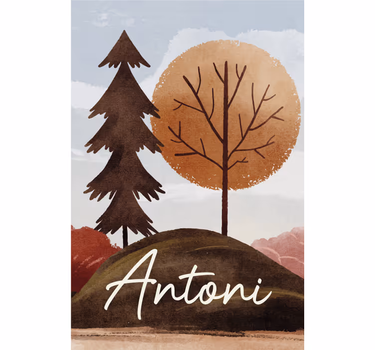 Nordic forest with name childrens blind - TenStickers