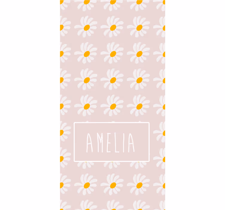 Daisy floral with name childrens blind - TenStickers