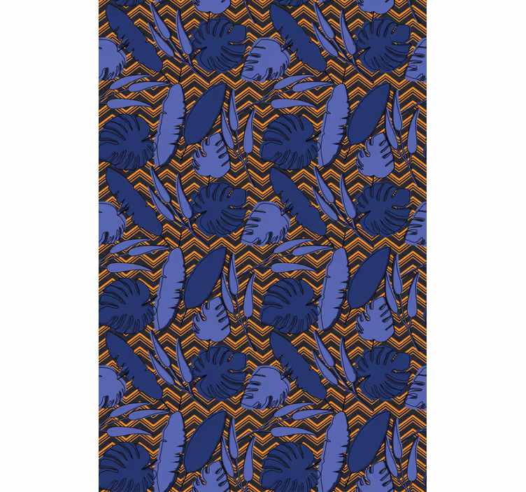 Blue tropical pattern flowers and plant blind - TenStickers