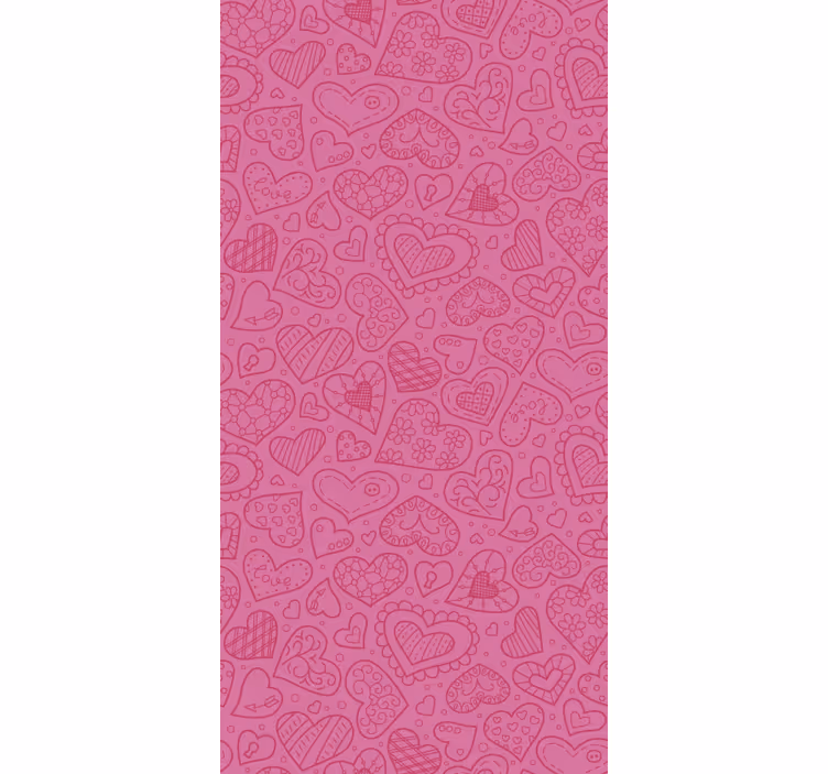 Pink hearts patterned romantic blind - TenStickers