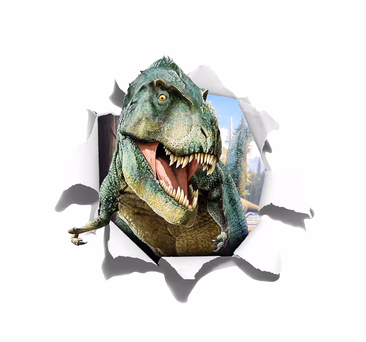 3D angry t-rex Childrens window blind - TenStickers
