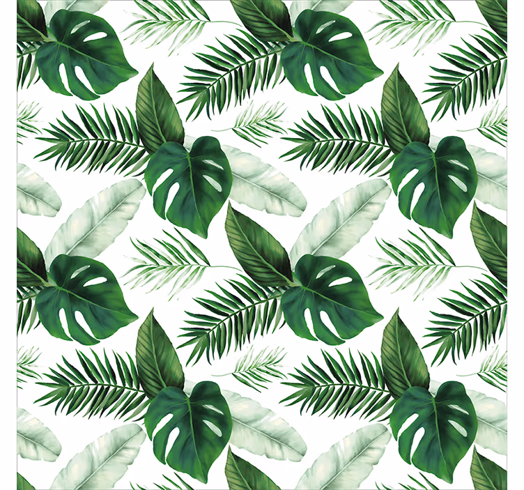 Tropical leaves drawing Living room blind - TenStickers