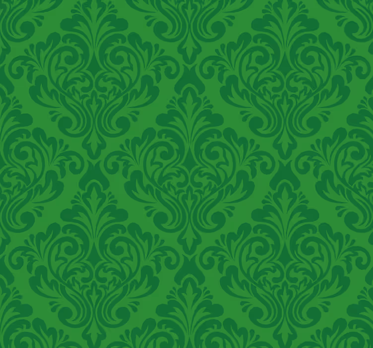Damask Pattern Green Roller Blind - TenStickers