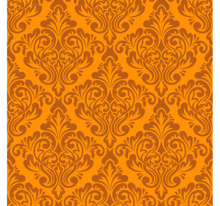 Vintage orange damask Living room blind - TenStickers