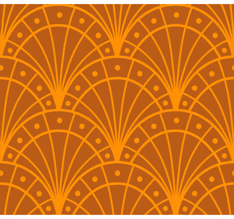 Elegant orange art deco Living room blind - TenStickers