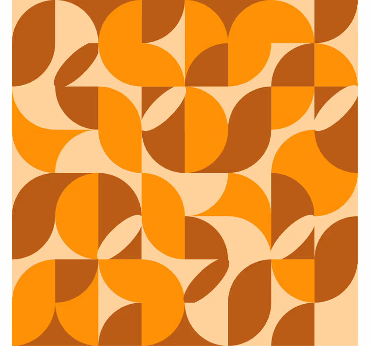 Retro Orange Figures Living Room Blind - TenStickers