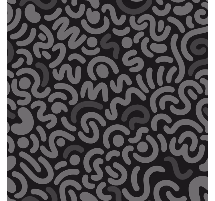 Abstrac black rounded lines Living room blind - TenStickers
