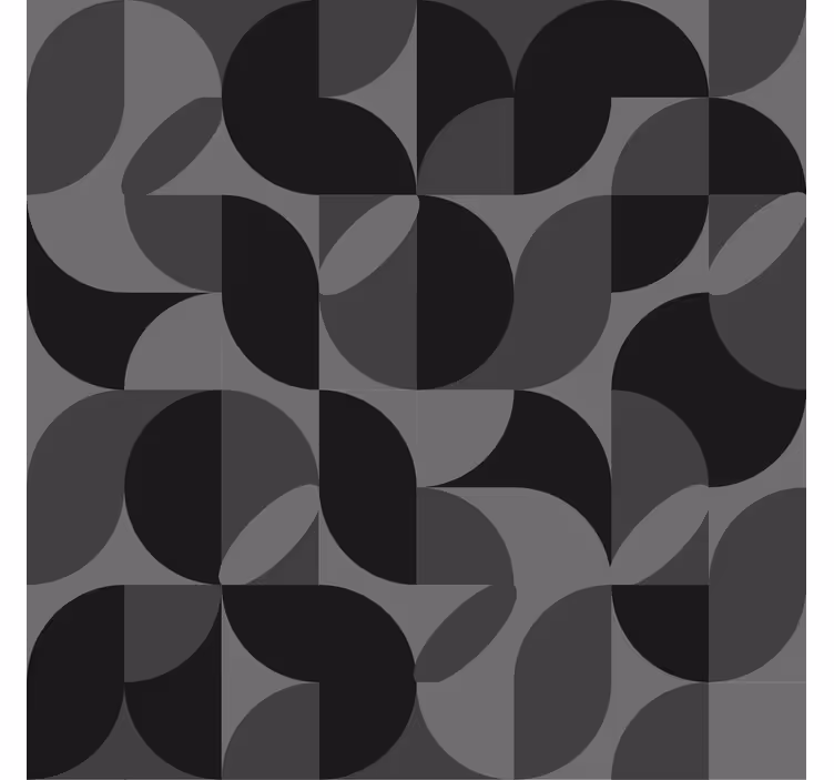 Retro black shapes Living room blind - TenStickers