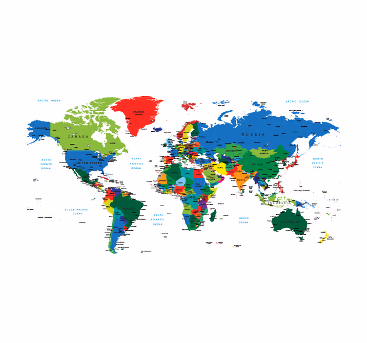 political cartography World map blind - TenStickers