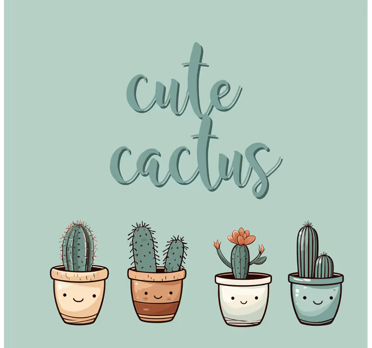 Cute cactus kitchen roller blind - TenStickers