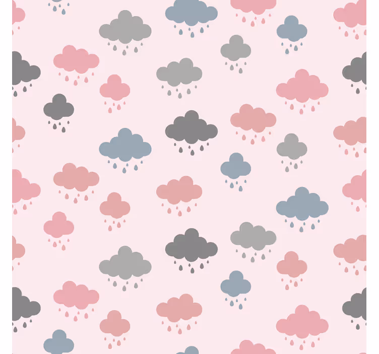 Pink and gray rain cloud blind - TenStickers