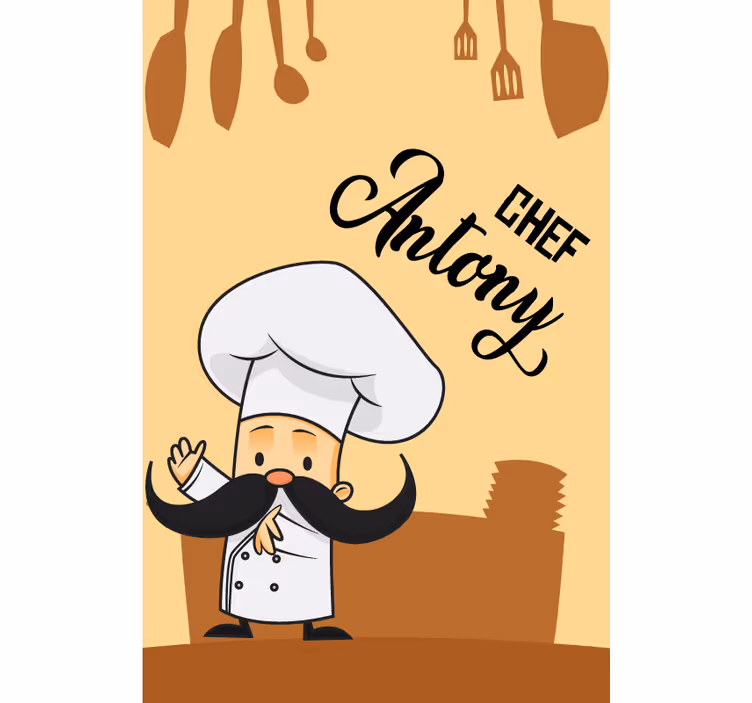 Personalized Chef kitchen blind - TenStickers
