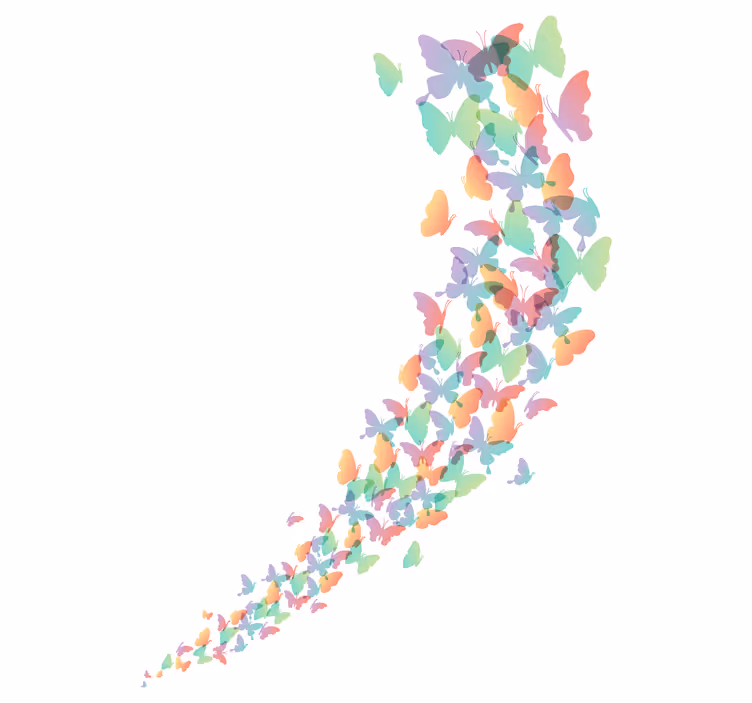 Flying on line butterfly roller blind - TenStickers
