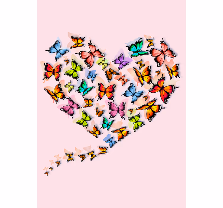 Heart design butterfly blind - TenStickers