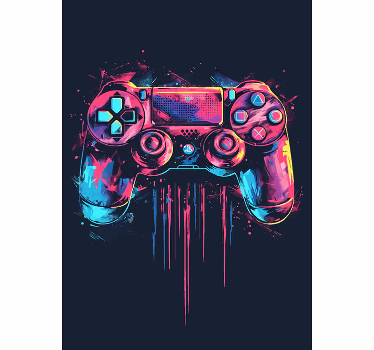 Blue and pink control geek blind - TenStickers