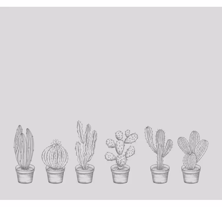 Gray shades cactus roller blind - TenStickers